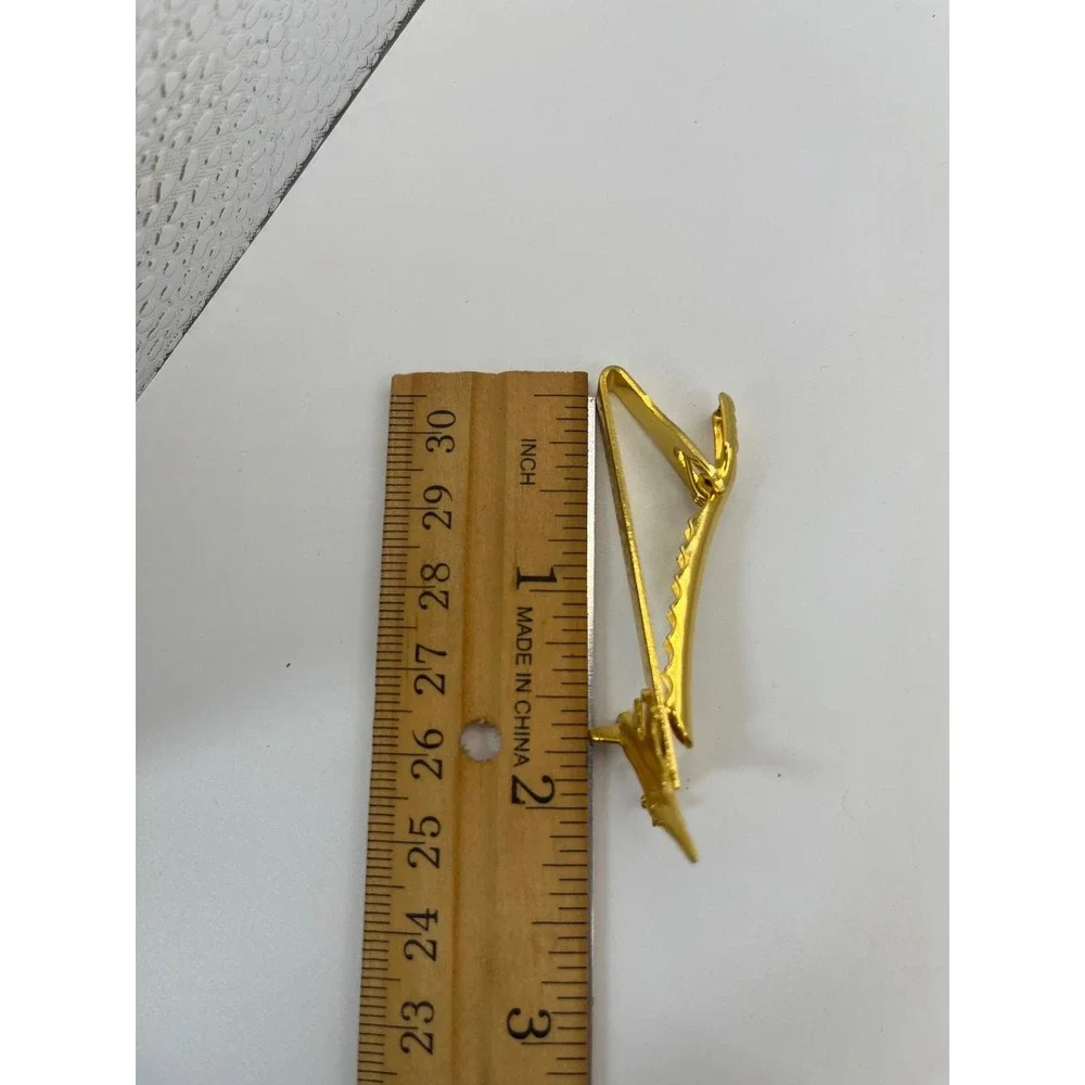 Jet Fighter Tie Bar‎ Mens OS Gold tone Excellent Aviation Pilot Accessory 1 each